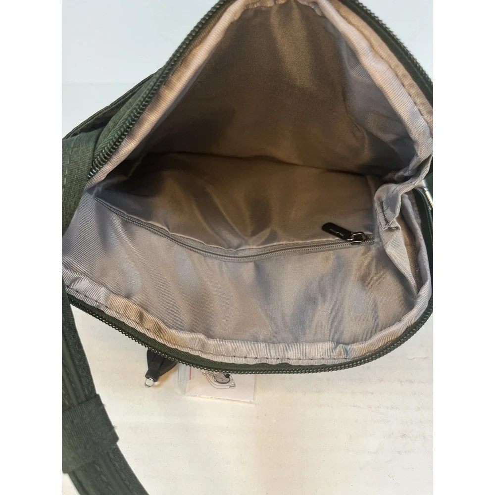 Travelon Anti-Theft Heritage Tour Travel Bag Green Fabric Messenger Crossbody